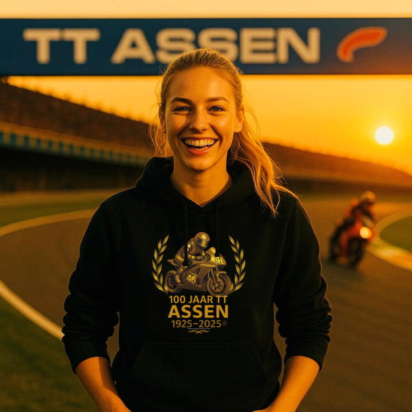 100 jaar TT-Hoodedsweater Assen 2025 / Zwart