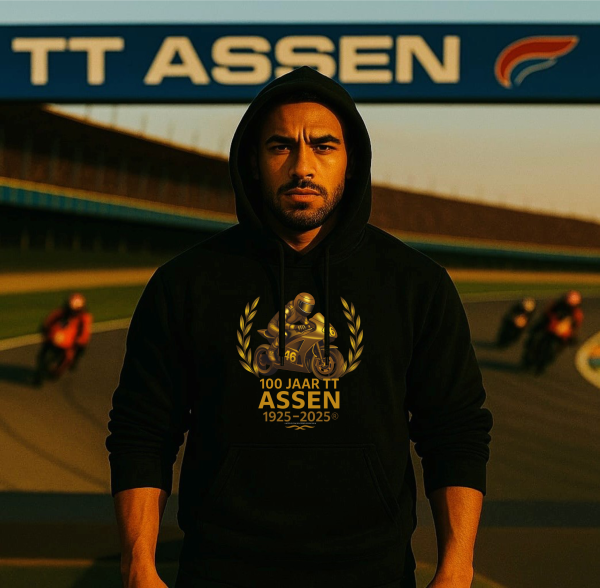 100 jaar TT-Hoodedsweater Assen 2025 / Zwart
