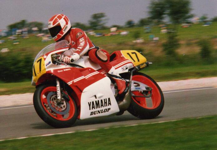 Kevin Magee tijdens de TT Assen in 1987, zijn eerste Grand Prix in Europa | foto© Henk Teerink