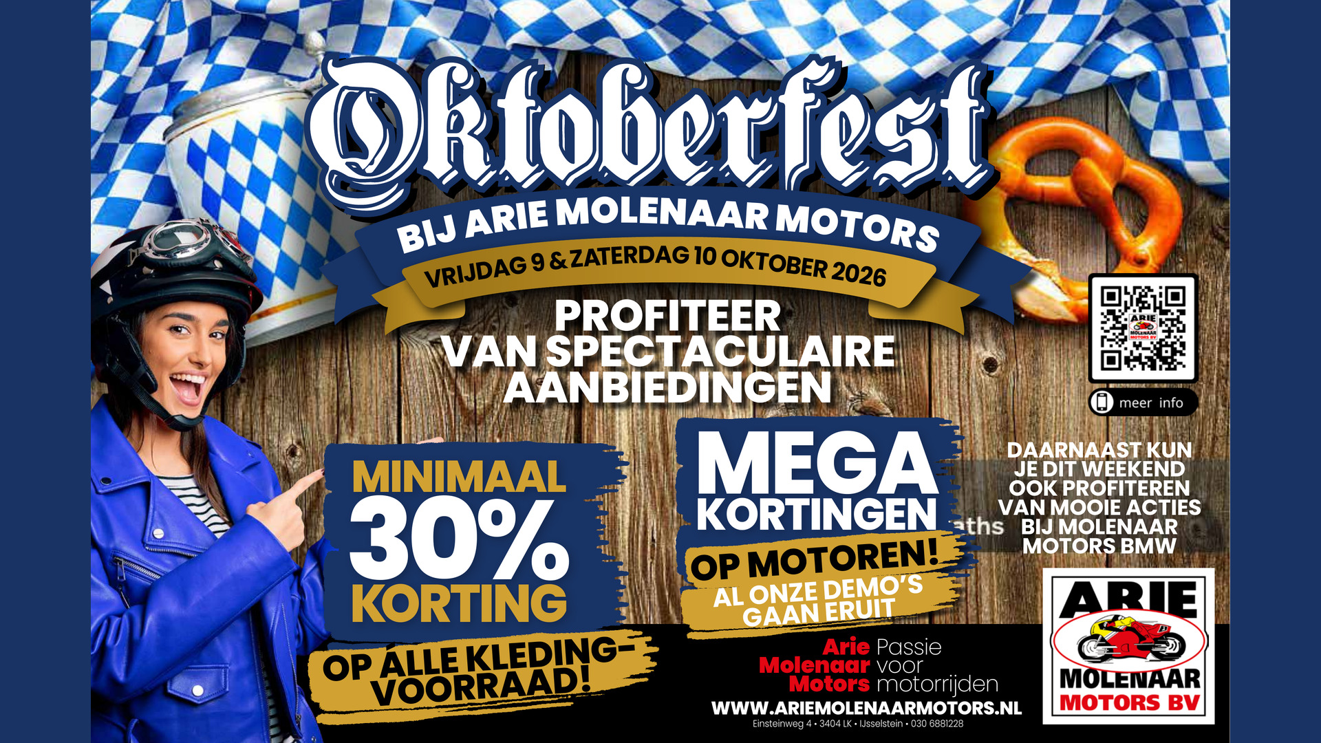 Arie Molenaar Motors Oktoberfest: minimaal 30% korting op alles